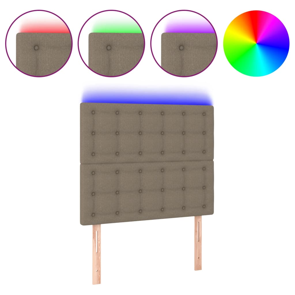 LED uzglavlje smeđesivo 100x5x118/128 cm od tkanine