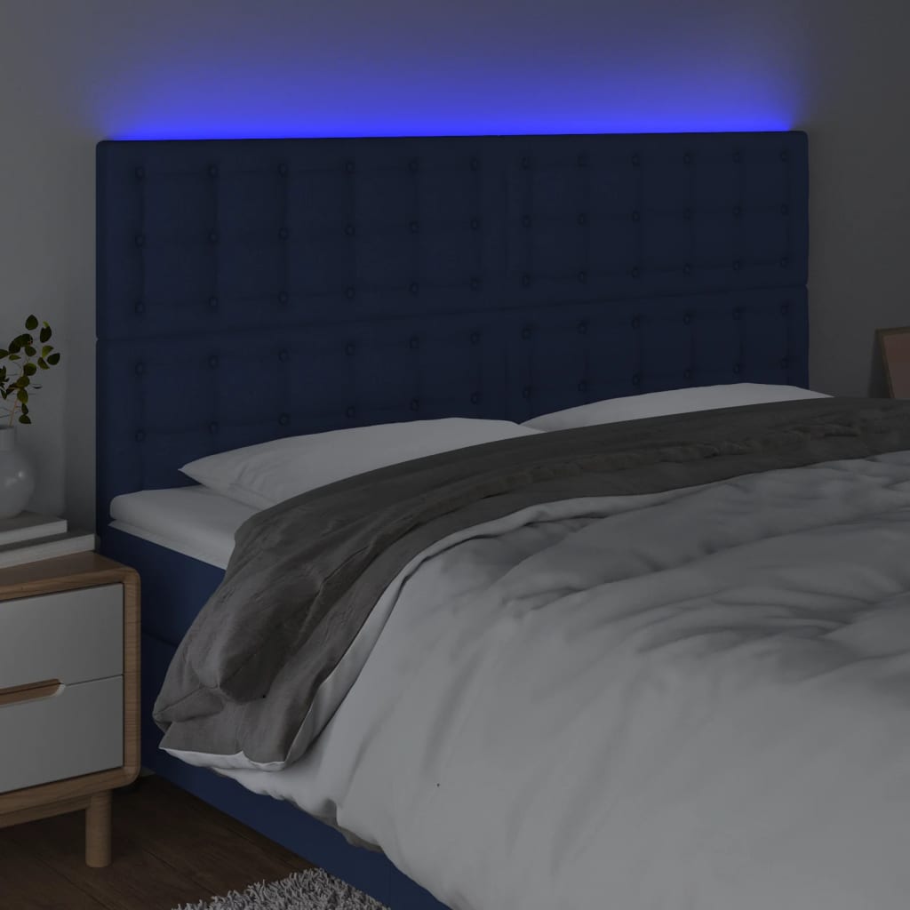 LED uzglavlje plavo 160x5x118/128 cm od tkanine