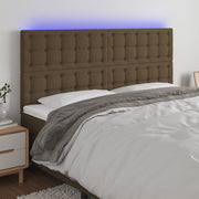 LED uzglavlje tamnosmeđe 180x5x118/128 cm od tkanine