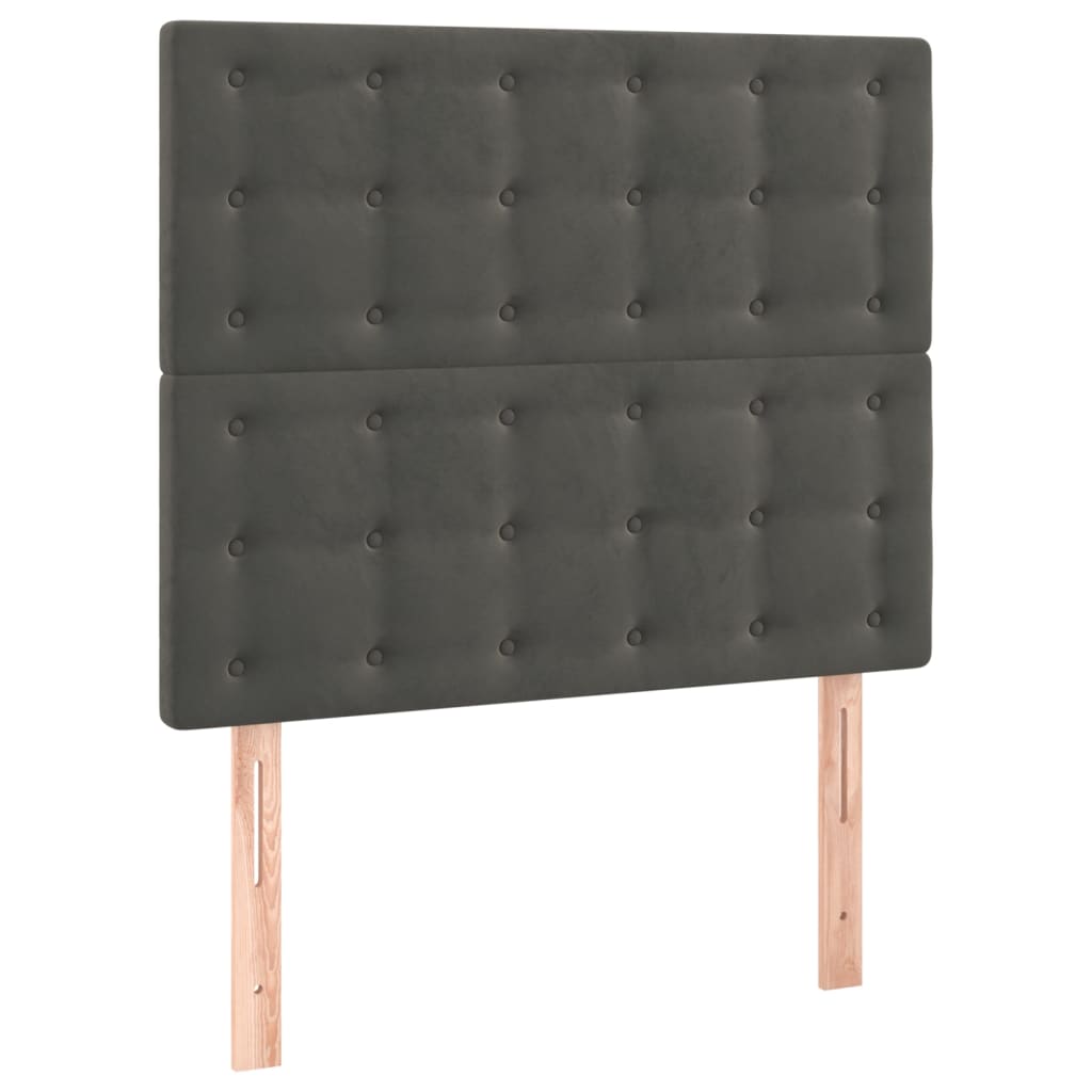 LED uzglavlje tamnosivo 80x5x118/128 cm baršunasto