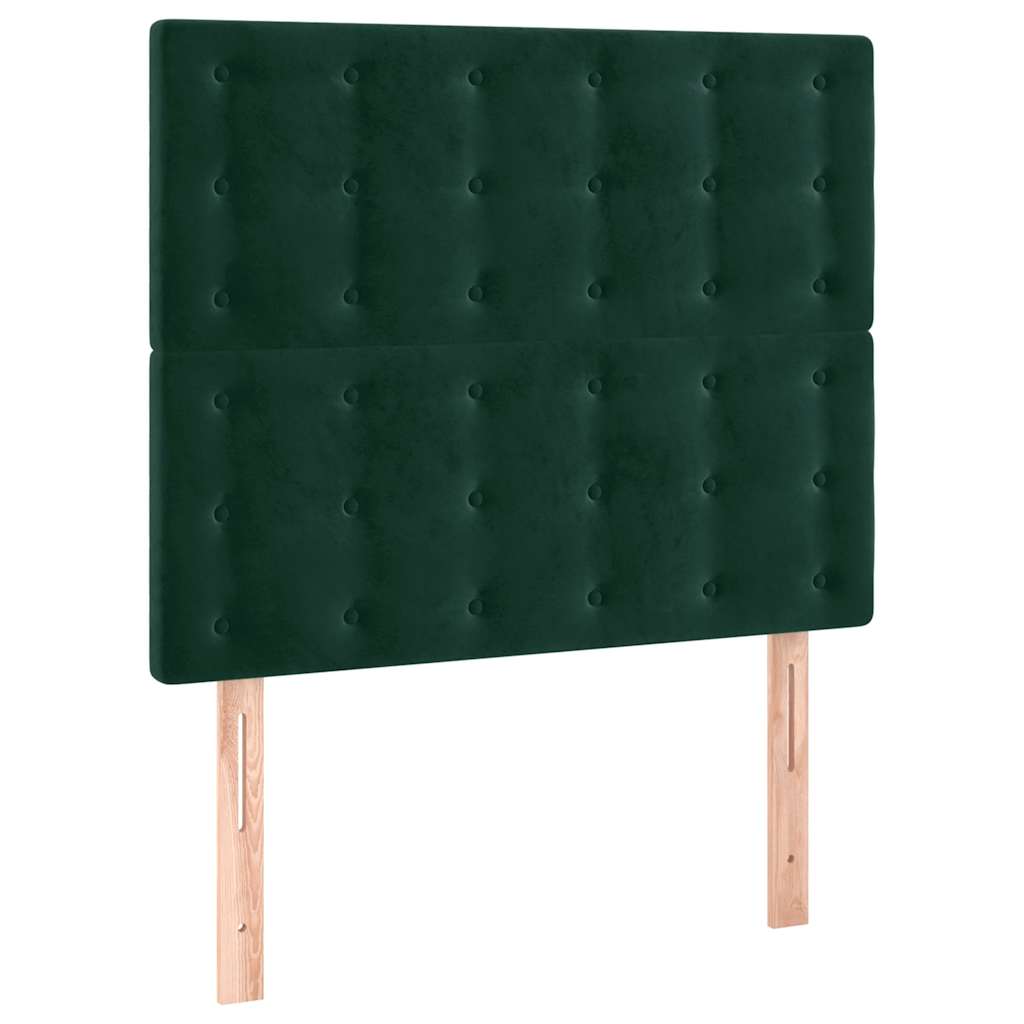 LED uzglavlje tamnozeleno 80x5x118/128 cm baršunasto