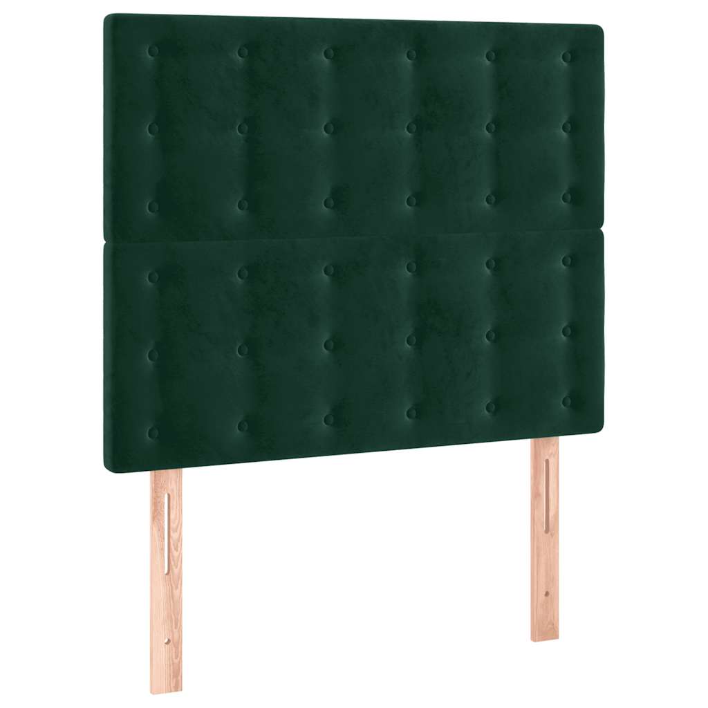 LED uzglavlje tamnozeleno 90x5x118/128 cm baršunasto