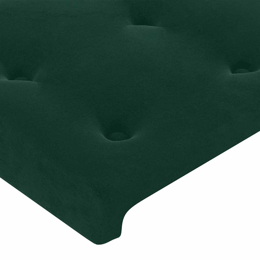 LED uzglavlje tamnozeleno 90x5x118/128 cm baršunasto