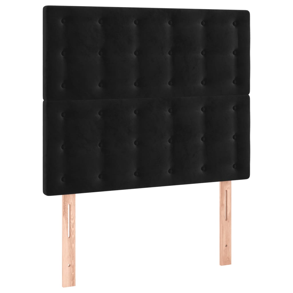 LED uzglavlje crno 100x5x118/128 cm baršunasto