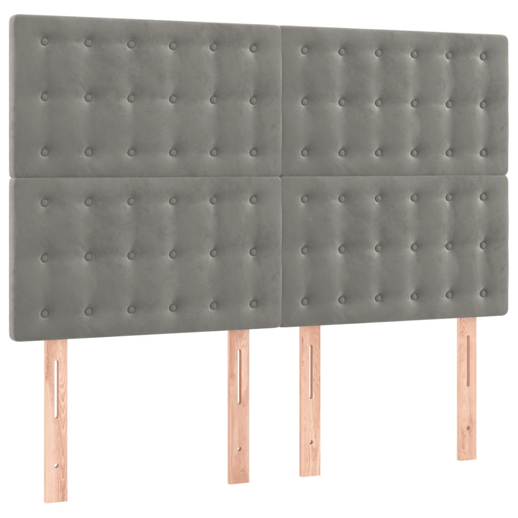 LED uzglavlje svjetlosivo 144x5x118/128 cm baršunasto