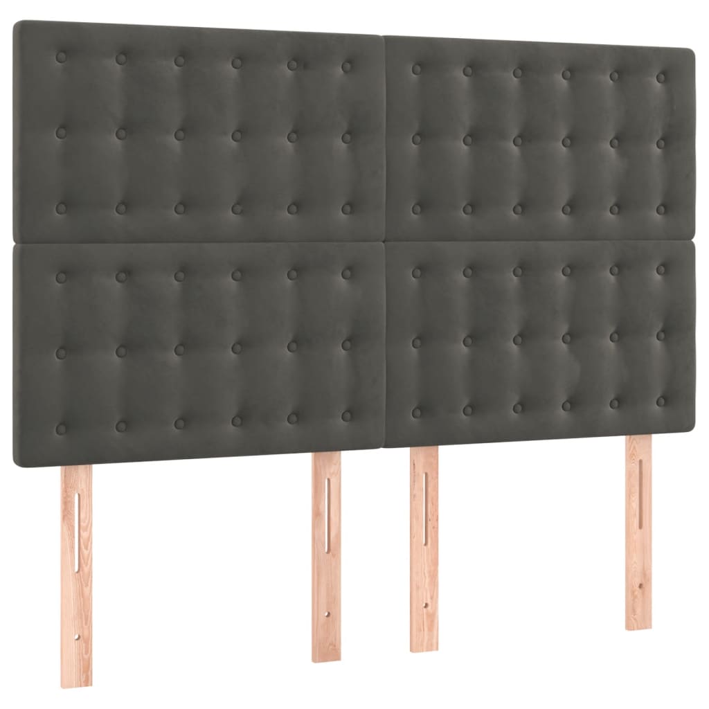 LED uzglavlje tamnosivo 144x5x118/128 cm baršunasto