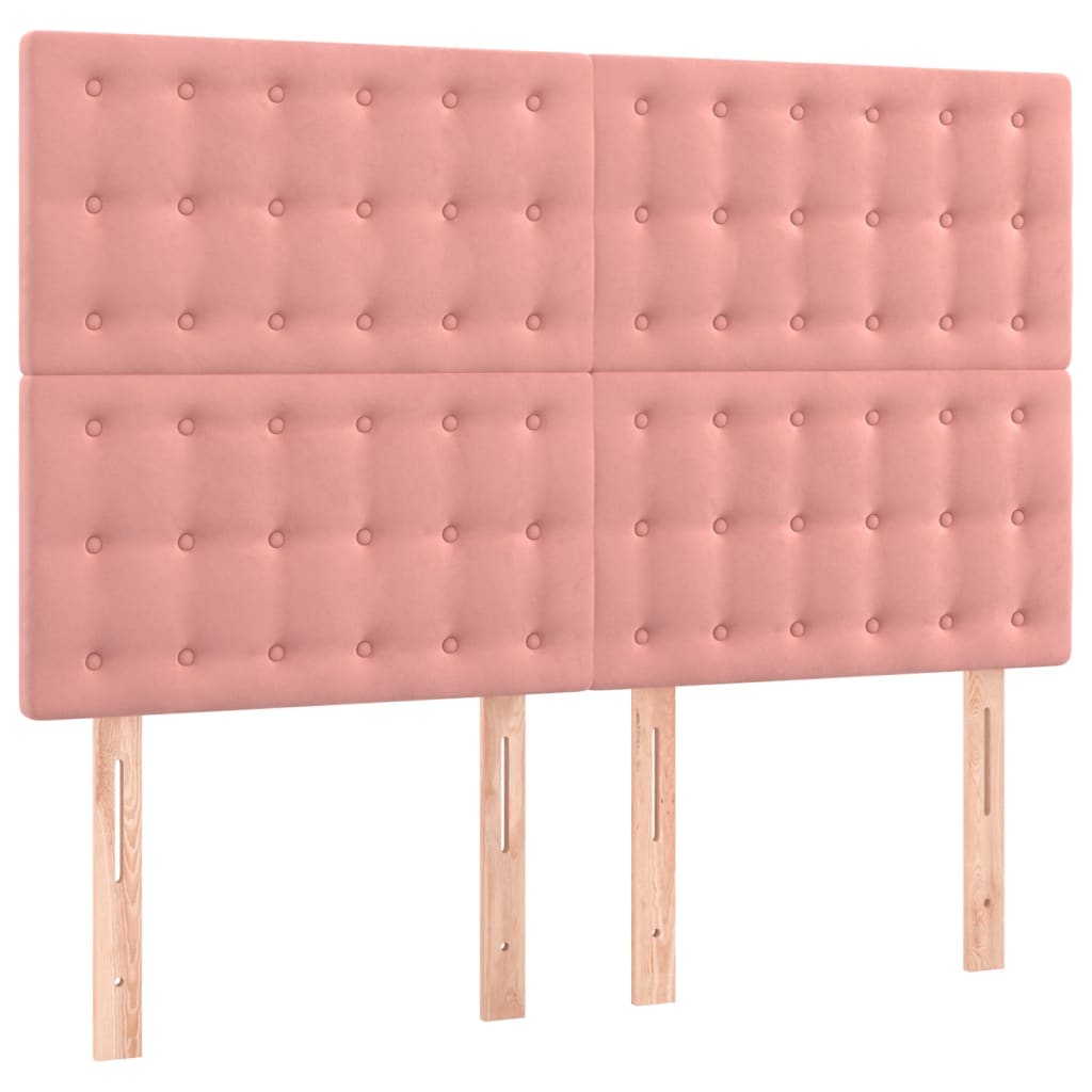 LED uzglavlje ružičasto 144x5x118/128 cm baršunasto