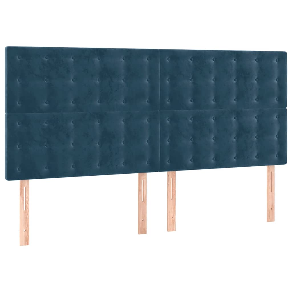 LED uzglavlje tamnoplavo 160x5x118/128 cm baršunasto