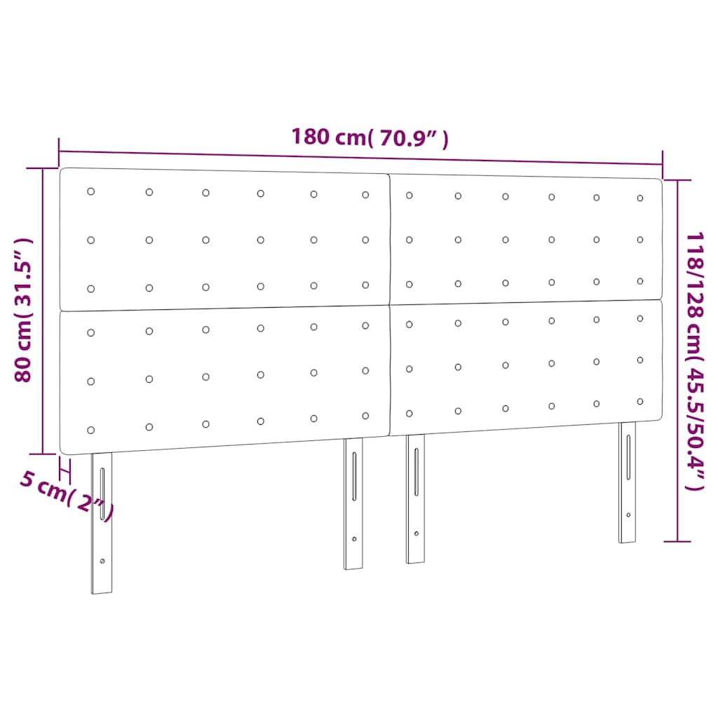 LED uzglavlje tamnoplavo 180x5x118/128 cm baršunasto