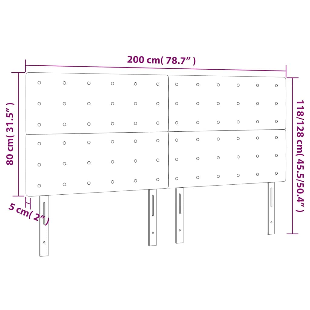 LED uzglavlje tamnozeleno 200x5x118/128 cm baršunasto
