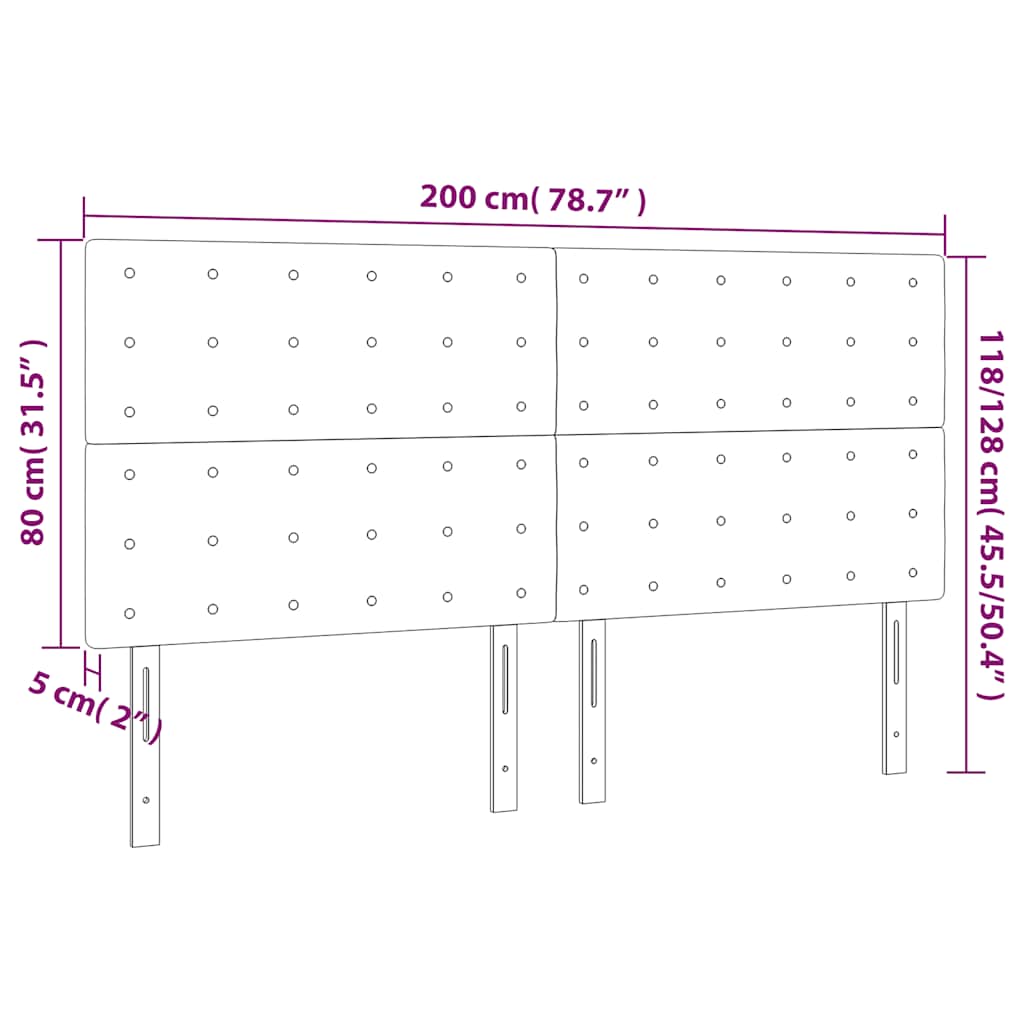 LED uzglavlje tamnoplavo 200x5x118/128 cm od tkanine