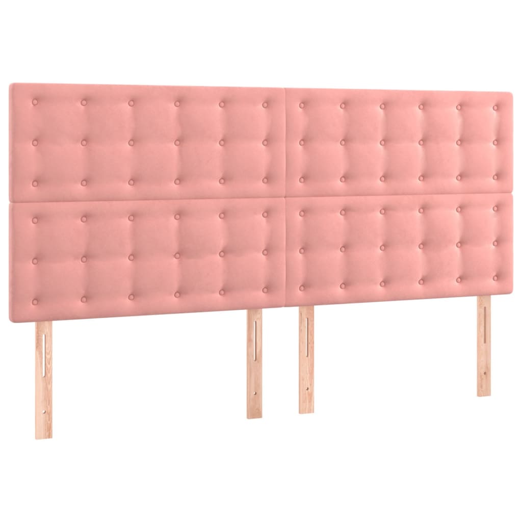 LED uzglavlje ružičasto 200x5x118/128 cm baršunasto