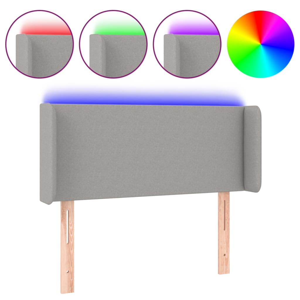 LED uzglavlje svjetlosivo 83x16x78/88 cm od tkanine