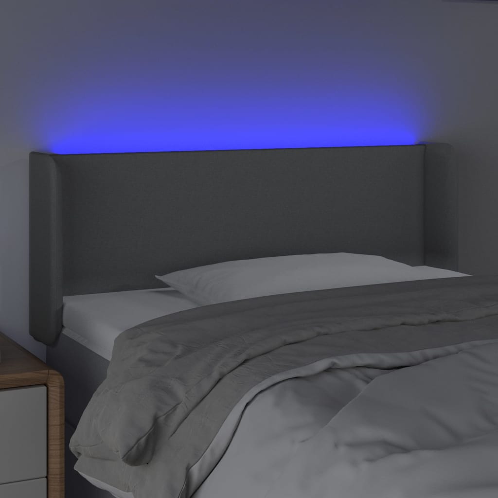 LED uzglavlje svjetlosivo 83x16x78/88 cm od tkanine