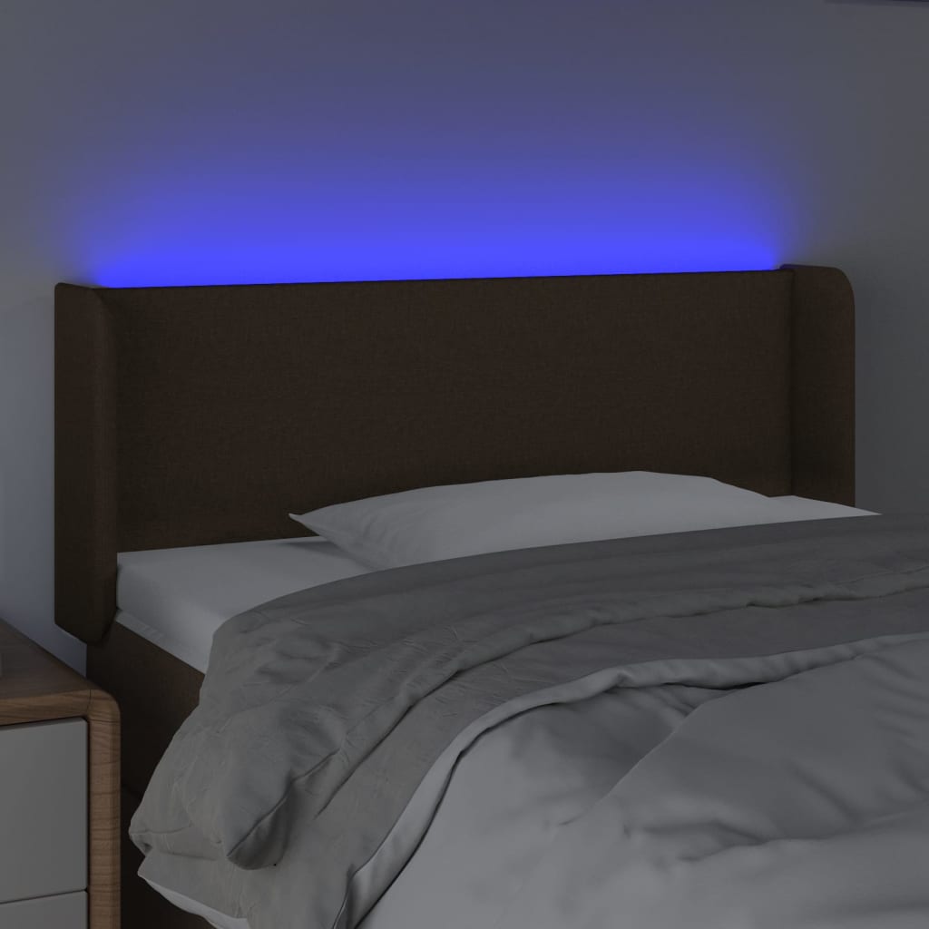 LED uzglavlje tamnosmeđe 83x16x78/88 cm od tkanine