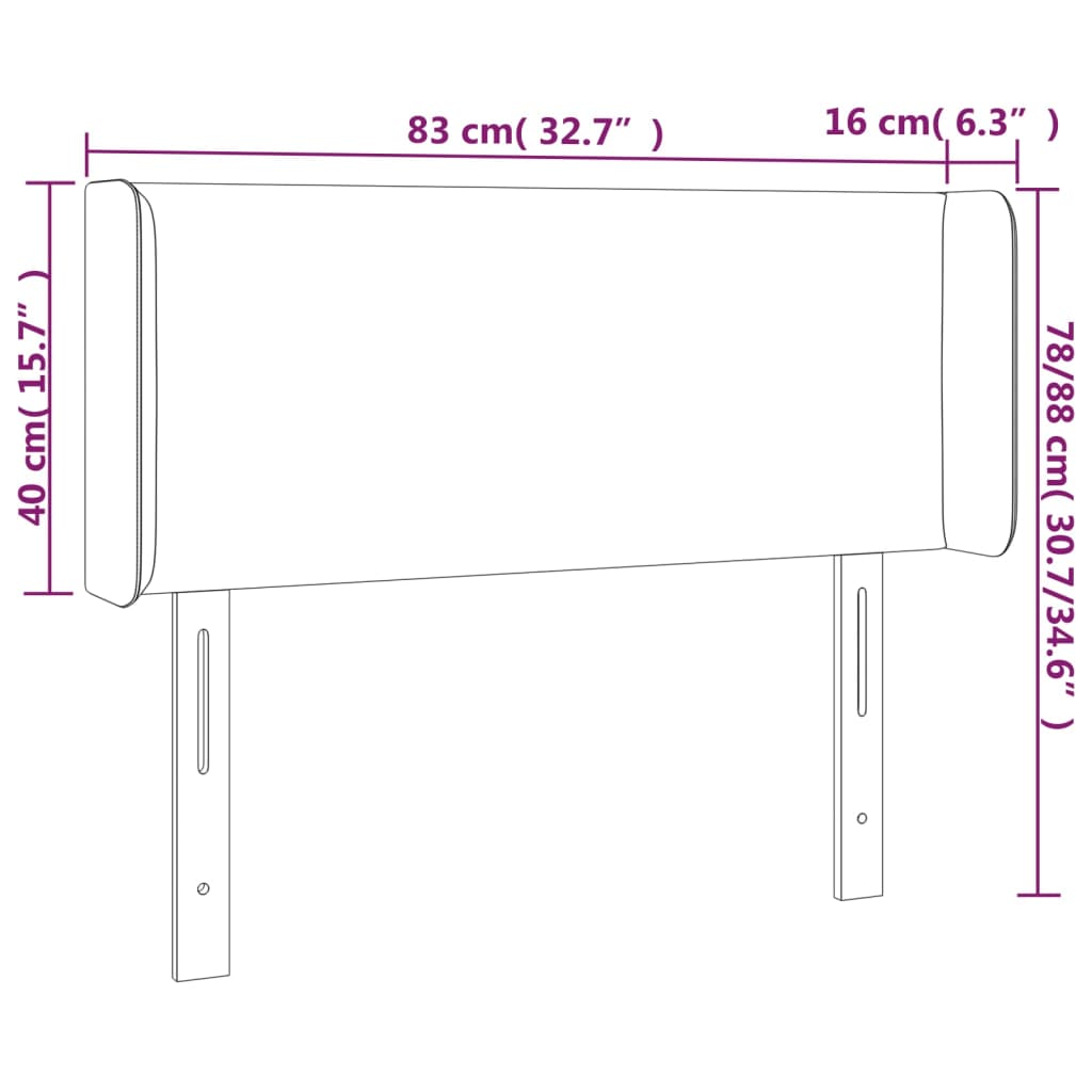LED uzglavlje tamnosmeđe 83x16x78/88 cm od tkanine