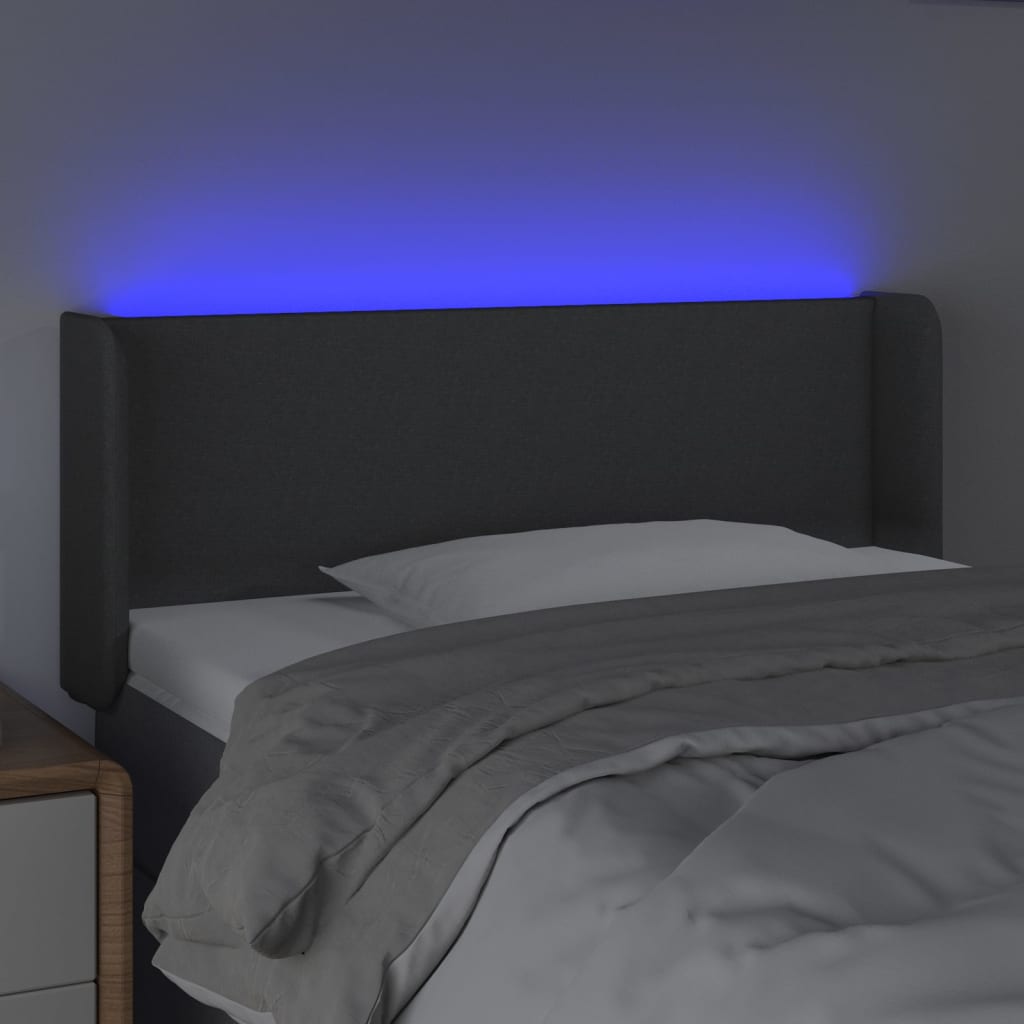 LED uzglavlje tamnosiv 93x16x78/88 cm od tkanine