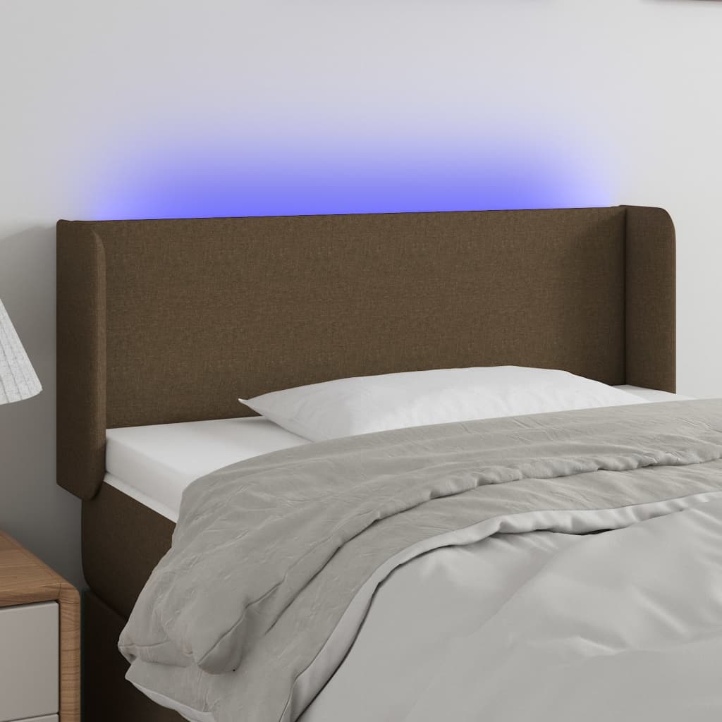 LED uzglavlje tamnosmeđe 93x16x78/88 cm od tkanine