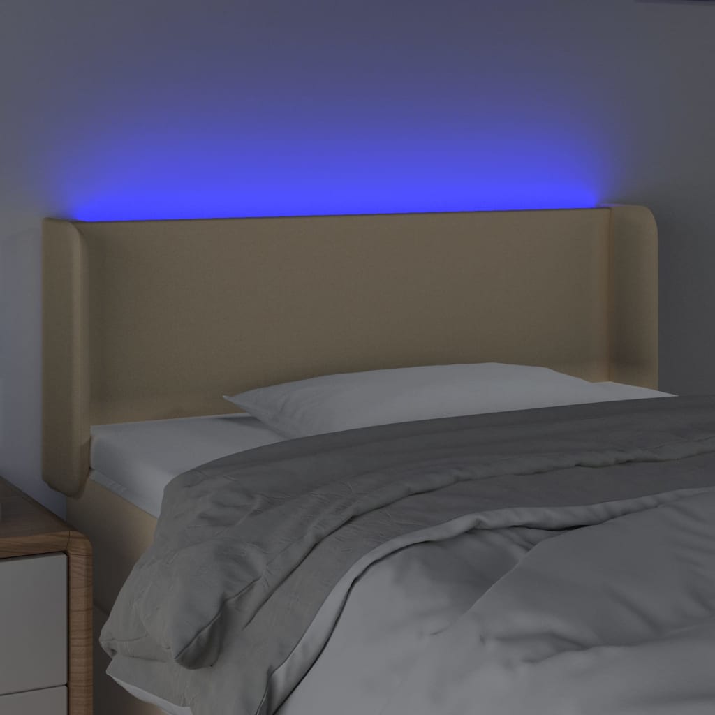 LED uzglavlje krem 93x16x78/88 cm od tkanine