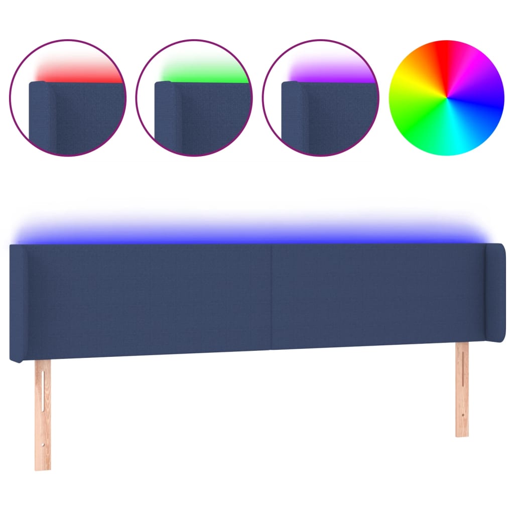 LED uzglavlje plavo 163x16x78/88 cm od tkanine