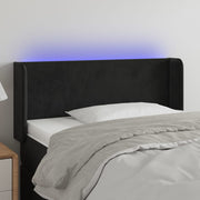 LED uzglavlje crno 103x16x78/88 cm baršunasto