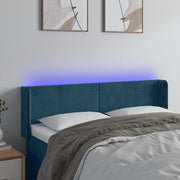 LED uzglavlje tamnoplavo 147x16x78/88 cm baršunasto