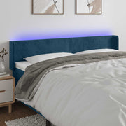 LED uzglavlje tamnoplavo 183x16x78/88 cm baršunasto