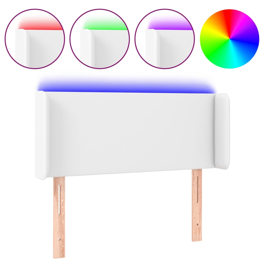 LED uzglavlje bijelo 93x16x78/88 cm od umjetne kože