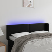 LED uzglavlje crno 147x16x78/88 cm od umjetne kože