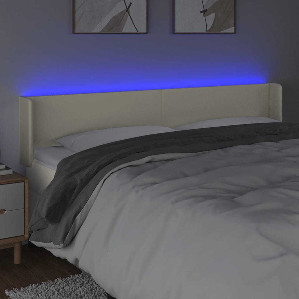 LED uzglavlje krem 183x16x78/88 cm od umjetne kože