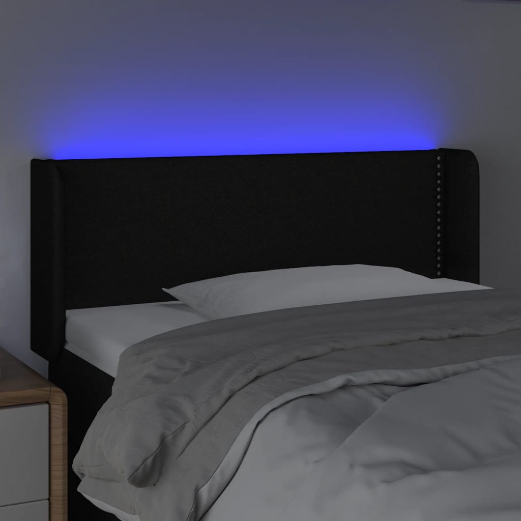 LED uzglavlje crno 83x16x78/88 cm od tkanine