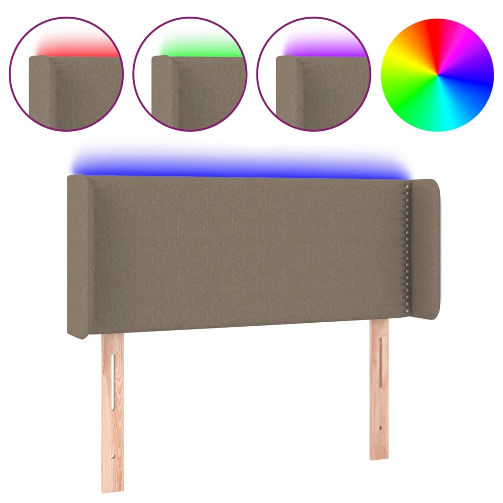 LED uzglavlje smeđesivo 93x16x78/88 cm od tkanine