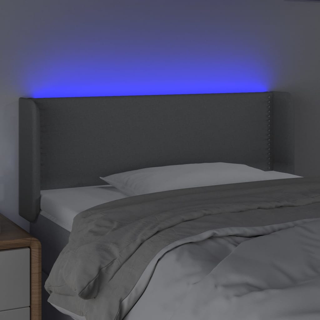 LED uzglavlje svjetlosivo 103x16x78/88 cm od tkanine