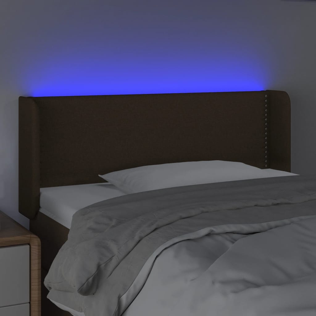 LED Uzglavlje tamnosmeđe 103x16x78/88 cm od tkanine