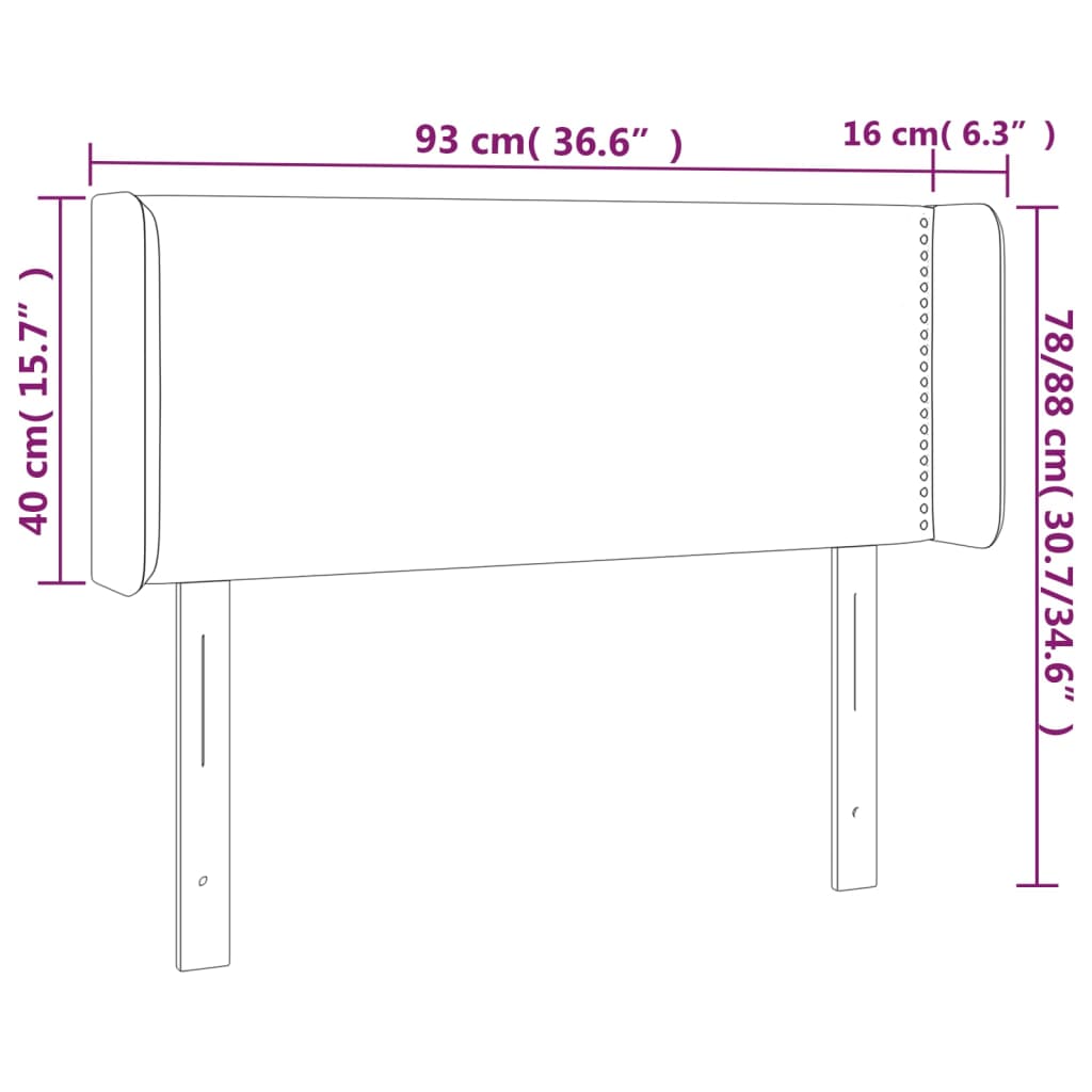 LED uzglavlje svjetlosivo 93x16x78/88 cm baršunasto