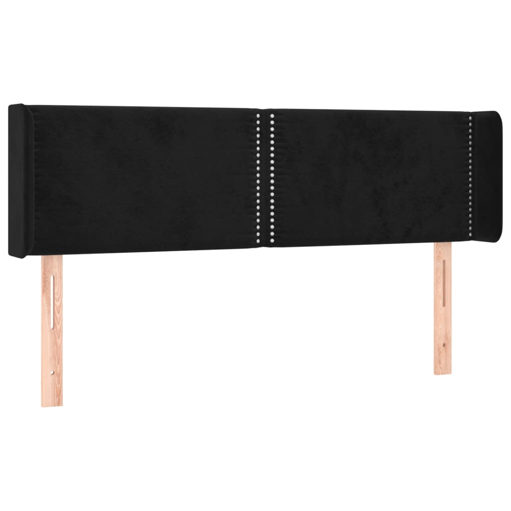 LED uzglavlje crno 147x16x78/88 cm baršunasto