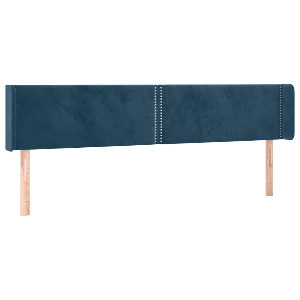 LED uzglavlje tamnoplavo 163x16x78/88 cm baršunasto