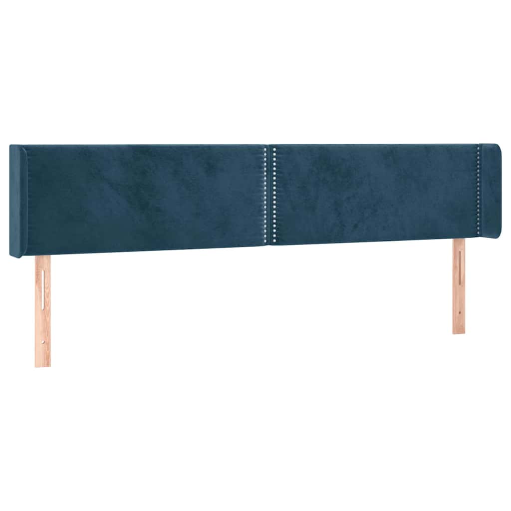 LED uzglavlje tamnoplavo 183x16x78/88 cm baršunasto