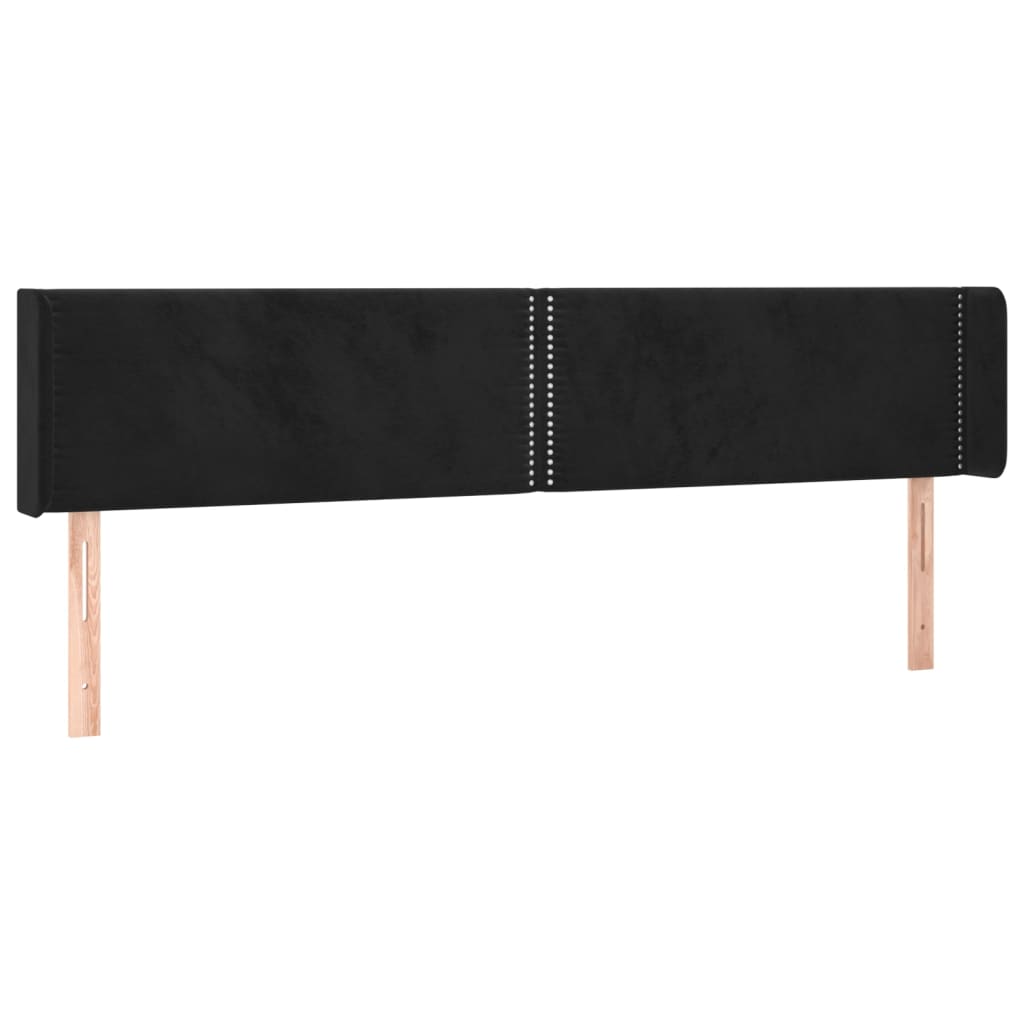 LED uzglavlje crno 203x16x78/88 cm baršunasto