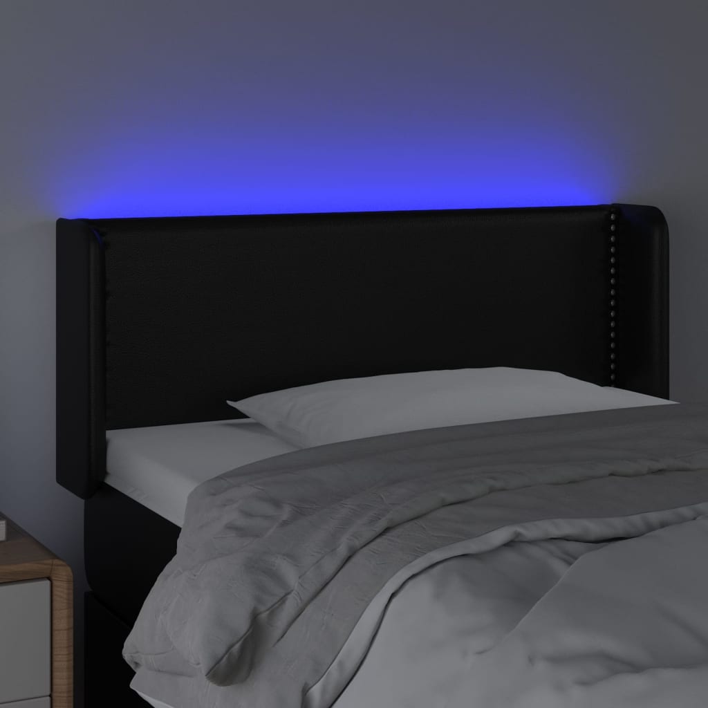 LED uzglavlje crno 93x16x78/88 cm od umjetne kože