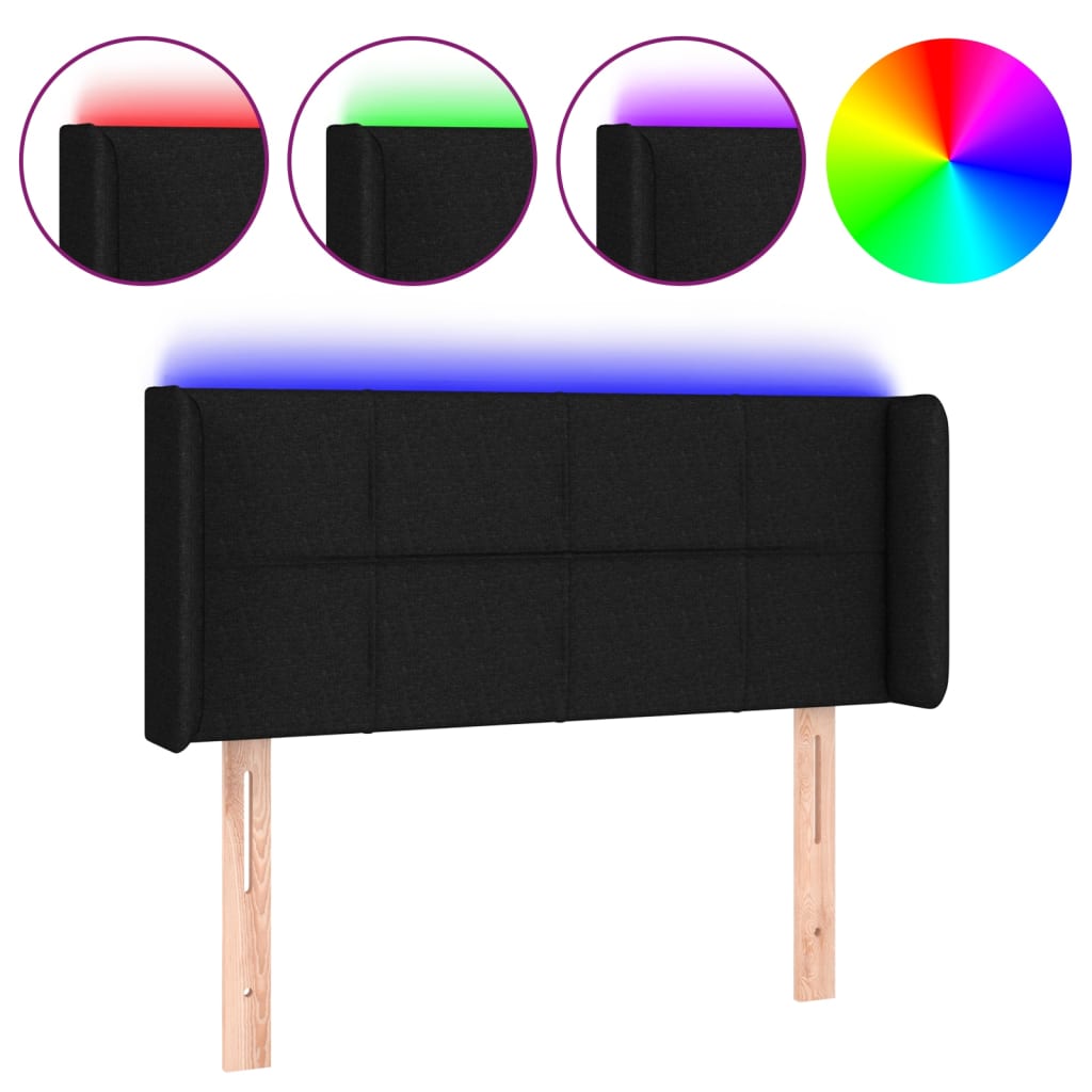 LED uzglavlje crno 83x16x78/88 cm od tkanine