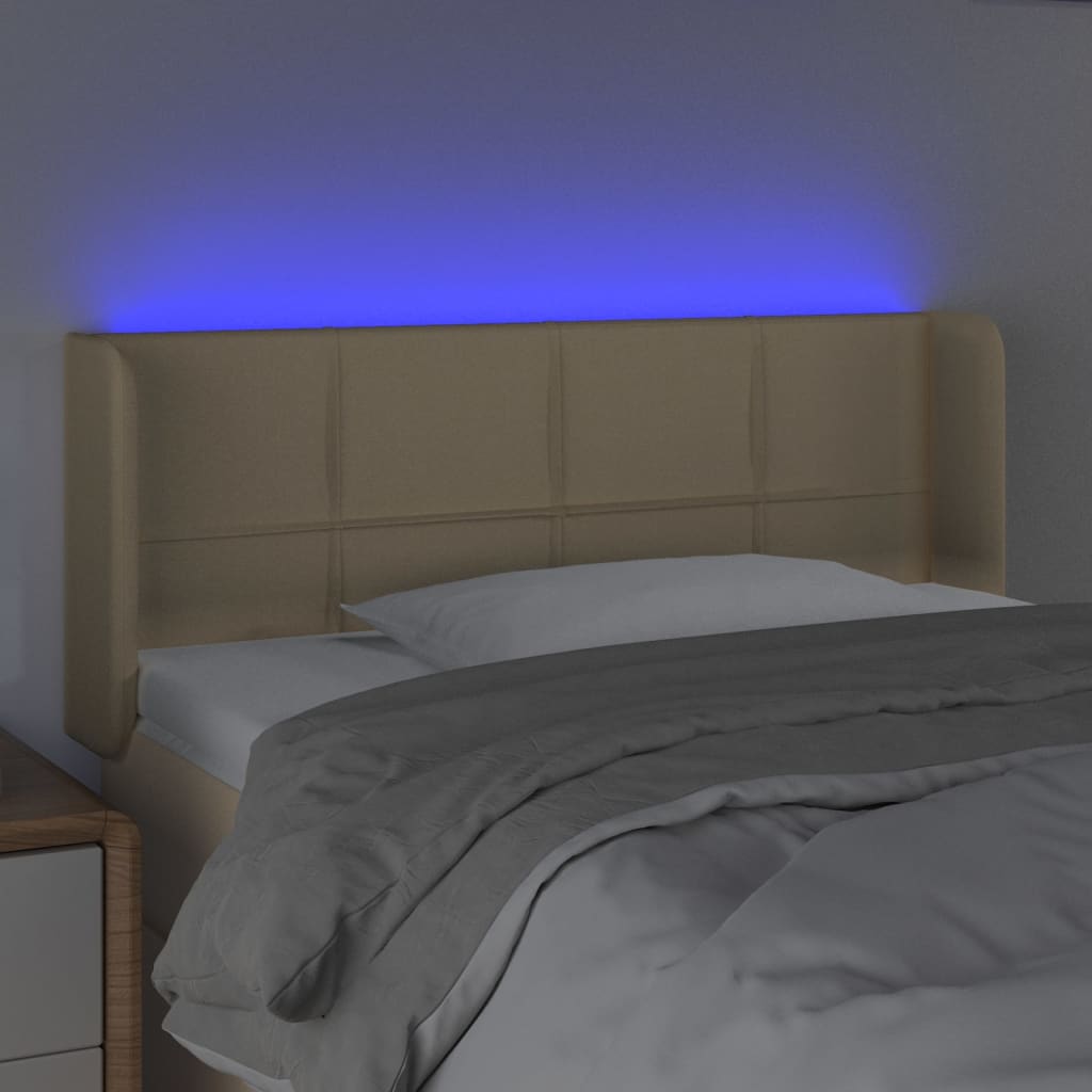 LED uzglavlje krem 83x16x78/88 cm od tkanine