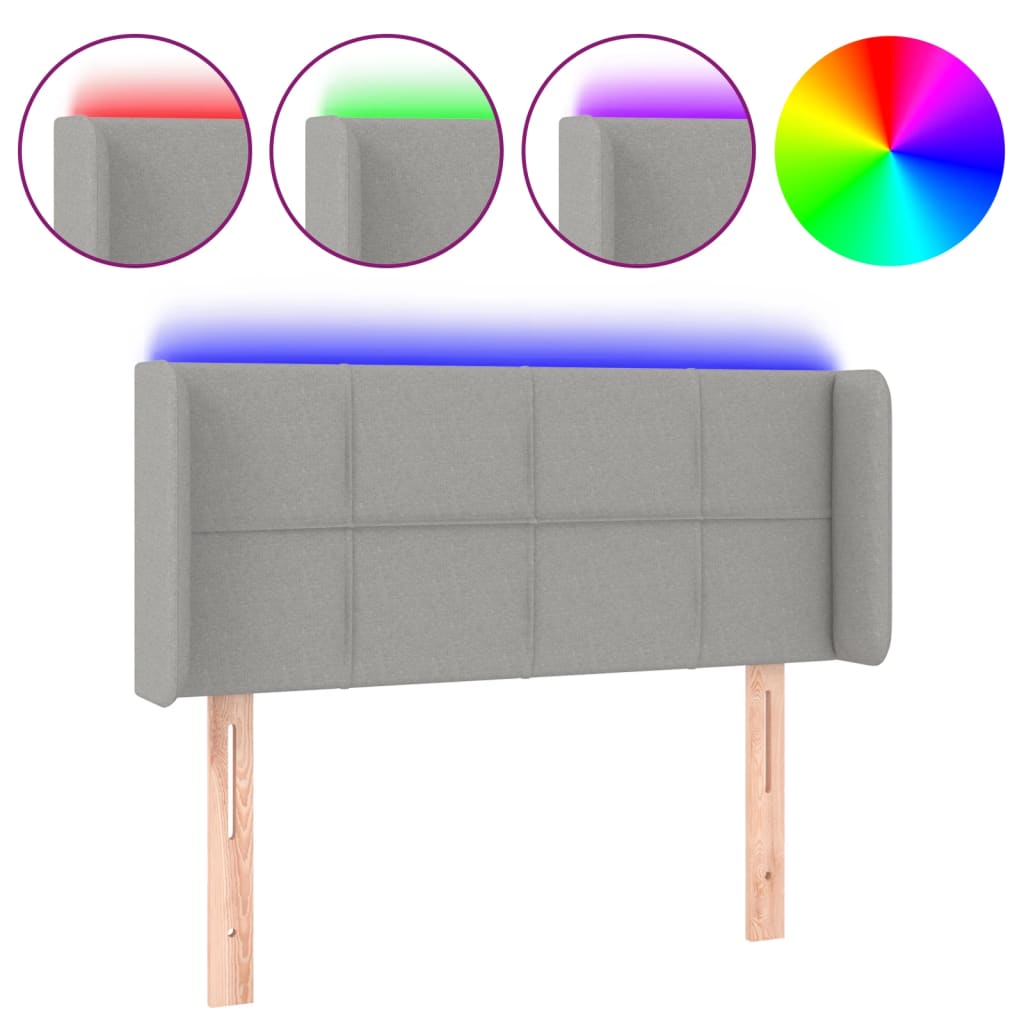 LED uzglavlje svjetlosivo 93x16x78/88 cm od tkanine