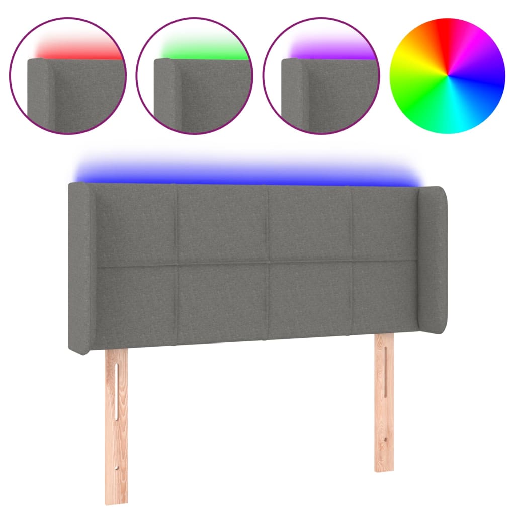 LED uzglavlje tamnosiv 93x16x78/88 cm od tkanine