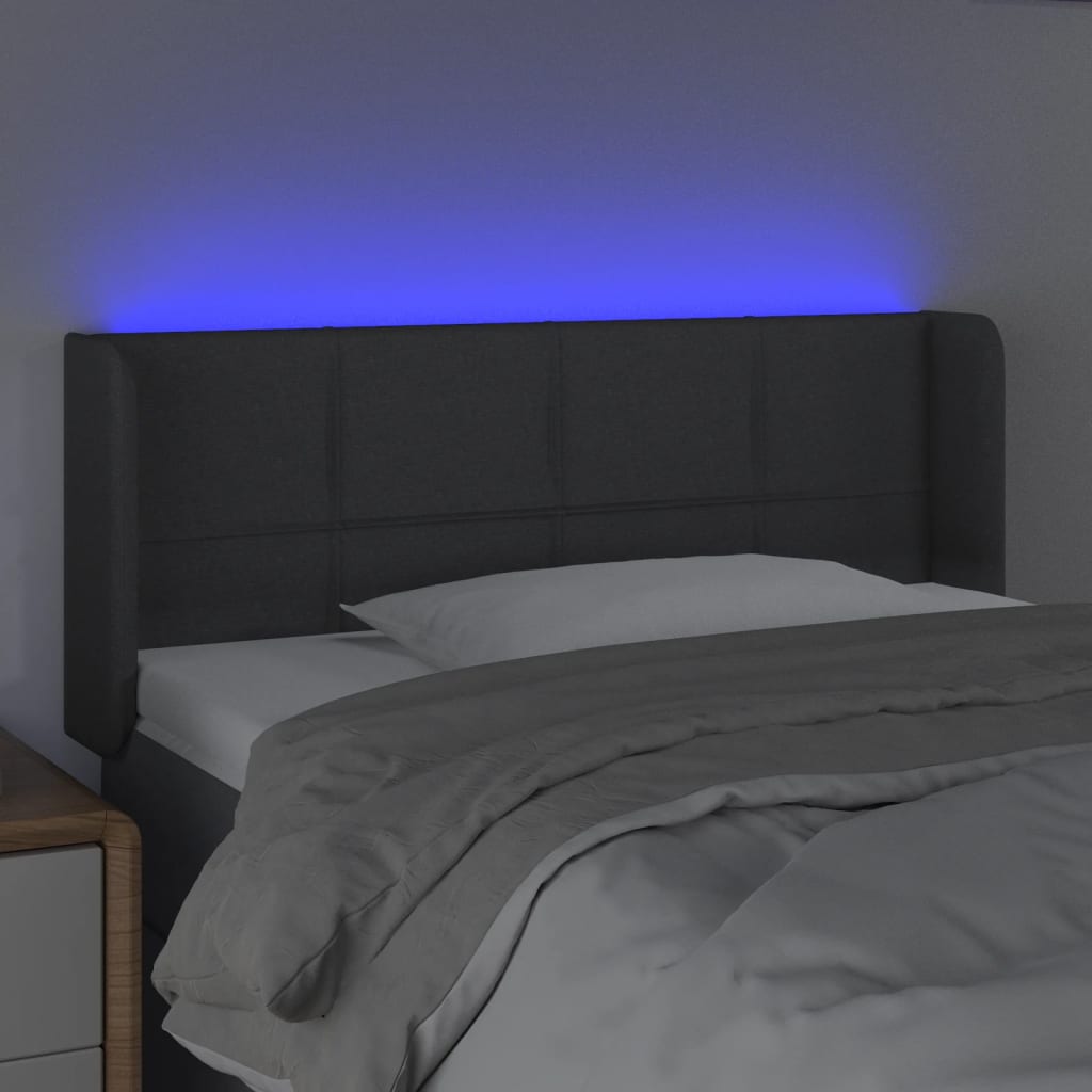 LED uzglavlje tamnosiv 93x16x78/88 cm od tkanine