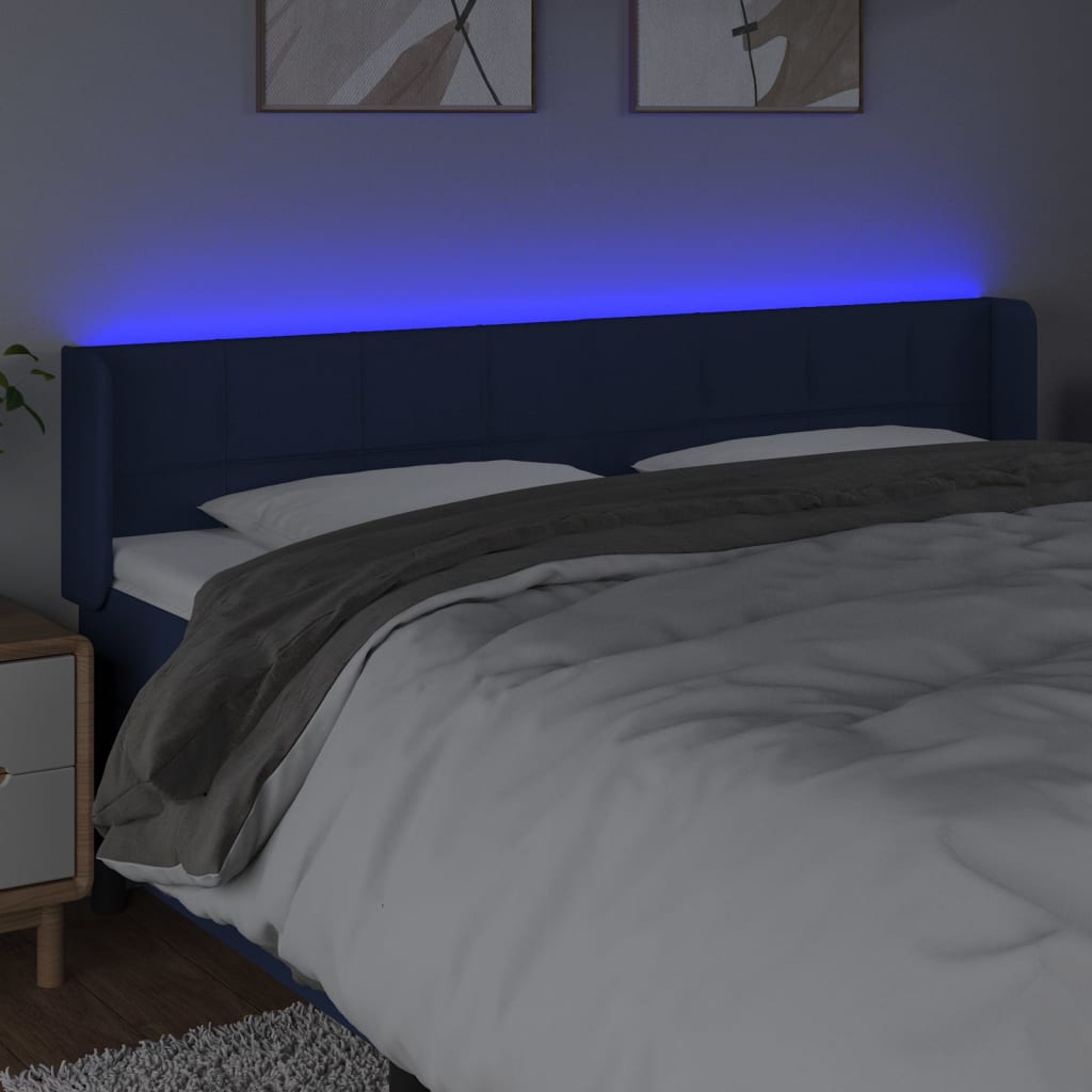 LED uzglavlje plavo 183x16x78/88 cm od tkanine