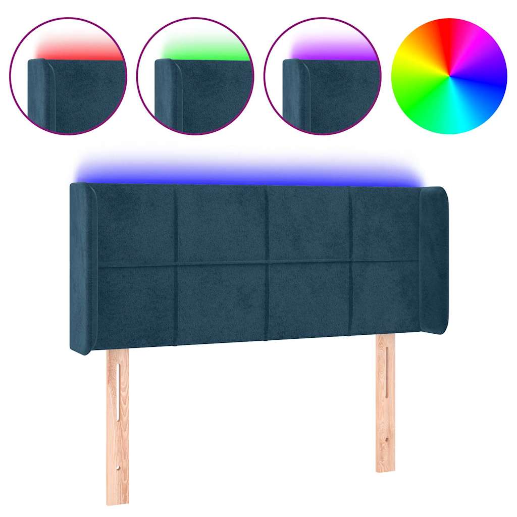 LED uzglavlje tamnoplavo 83x16x78/88 cm baršunasto