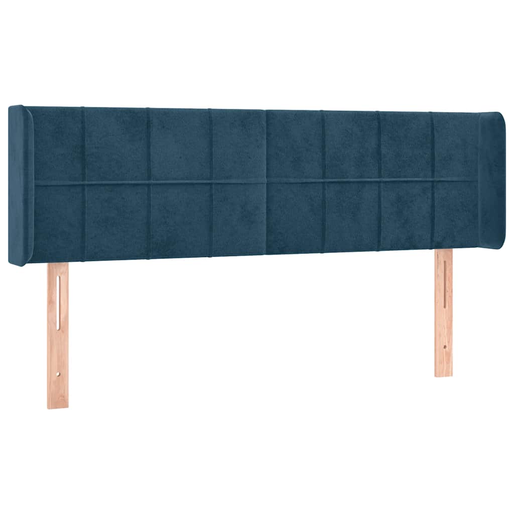 LED uzglavlje tamnoplavo 147x16x78/88 cm baršunasto