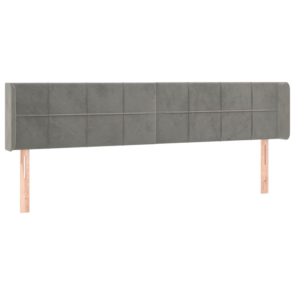 LED uzglavlje svjetlosivo 163x16x78/88 cm baršunasto