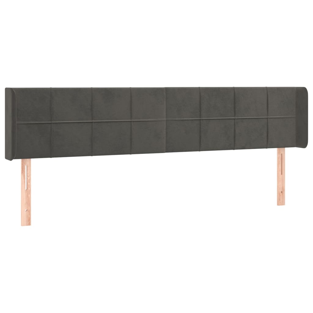 LED uzglavlje tamnosivo 163x16x78/88 cm baršunasto